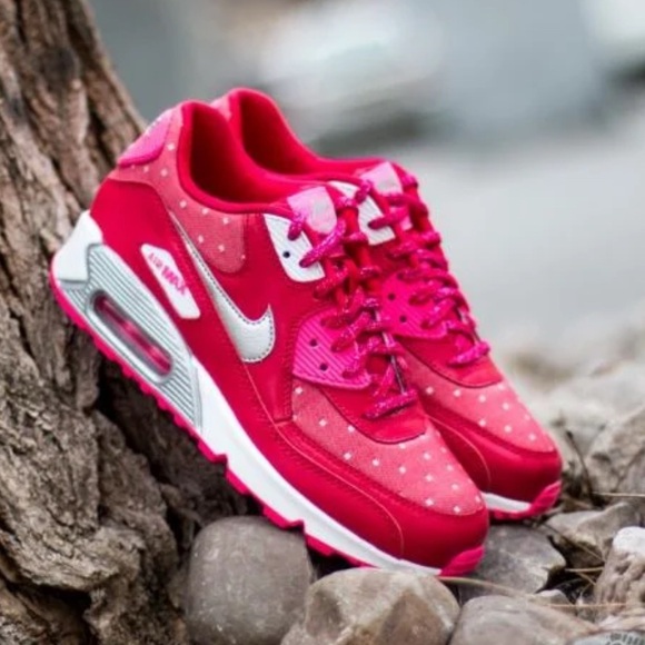 Air Max Nike Other - Nike Red Pink Air Max 90 Print Girls Shoes Sz 1 704953-602